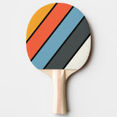 レトロダークレインボーはっきりしたストライプの 卓球ラケット (裏面)