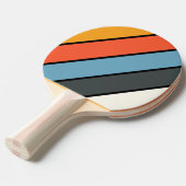 レトロダークレインボーはっきりしたストライプの 卓球ラケット (正面アングル)