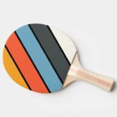 レトロダークレインボーはっきりしたストライプの 卓球ラケット (横)