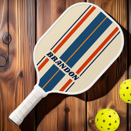 レトロダークレインボーストライプボード名 ピックルボールラケット