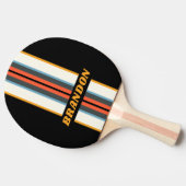 レトロダークレインボーストライプラリー名 卓球ラケット (横)