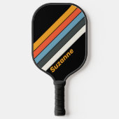 レトロダークレインボー（名前あり） ピックルボールラケット (正面)