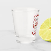 レトロダークレッド波状縁どバチェロレッテ週末 ショットグラス (左)