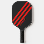レトロダーク3ストライプ（名前） ピックルボールラケット (正面)
