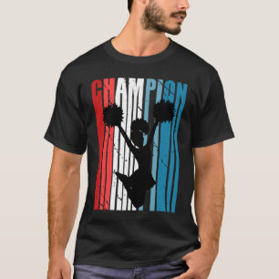 レトロチアリーティング誕生日チャンピオンシルエットレ Tシャツ