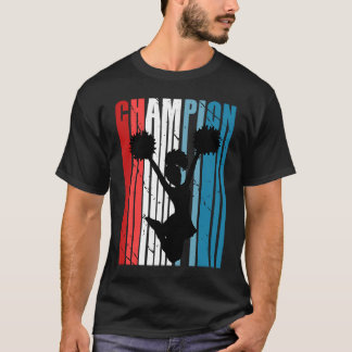 レトロチアリーティング誕生日チャンピオンシルエットレ Tシャツ