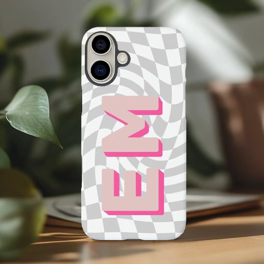 レトロチェッカーボードエステティックモノグラム Case-Mate iPhoneケース