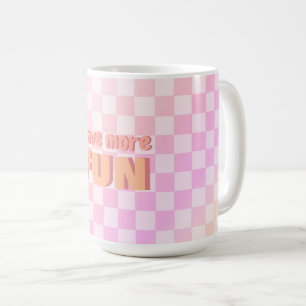 レトロチェッカーボードピーチファズピンクグラデーション コーヒーマグカップ