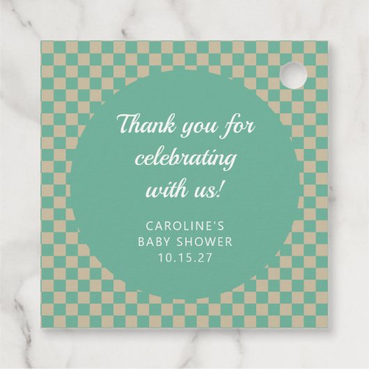 レトロチェッカーボードミントシャワーカスタムありがとう フェイバータグ (裏面)