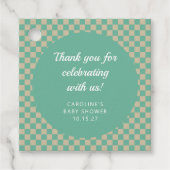 レトロチェッカーボードミントシャワーカスタムありがとう フェイバータグ (正面)