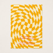 レトロチェッカーボード渦波イエローイヤリングカード (裏面)