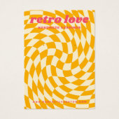 レトロチェッカーボード渦波イエローイヤリングカード (正面)