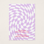 レトロチェッカーボード渦波パープルイヤリングカード (裏面)