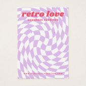 レトロチェッカーボード渦波パープルイヤリングカード (正面)