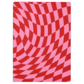 レトロチェッカーボード渦波ピンレッド クリップボード (裏面)