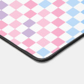 レトロチェッカーボード1990s 2000s Y2Kパステル名前の追加 デスクマット (コーナー)