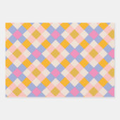 レトロチェックのラッピング紙 ラッピングペーパーシート (正面2)