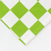 レトロチェックチェッカーボードパターン(ライムグリーン) フリースブランケット (角)