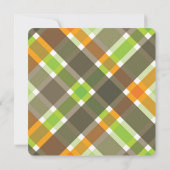 レトロチェックPlaid モダン2写真卒業パーティー 招待状 (裏面)