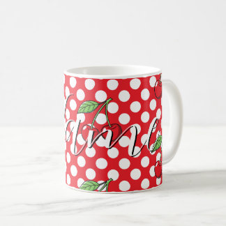 レトロチェリー水玉コーヒーマグ コーヒーマグカップ