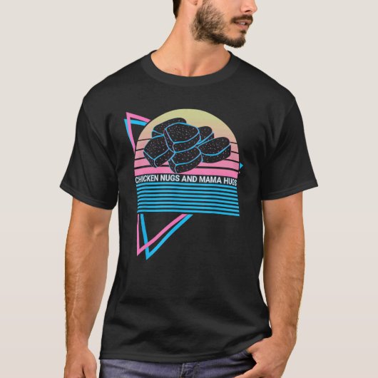 レトロチキンナゲットとママ Tシャツ (正面)