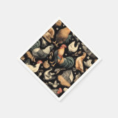 レトロチキンファームパターン スタンダードカクテルナプキン (角)