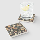 レトロチキンファームパターン ストーンコースター (横)