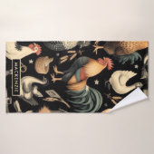 レトロチキンファームパターン バスタオル (バスタオル)