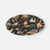 レトロチキンファームパターン ペーパープレート (アングル)