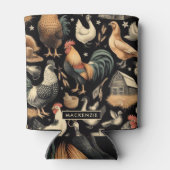 レトロチキンファームパターン 缶クーラー (裏面)