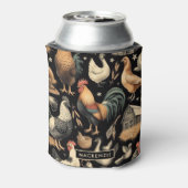 レトロチキンファームパターン 缶クーラー (缶裏面)