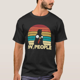 レトロチキン農業Ewピープルチキン農家ウォム Tシャツ