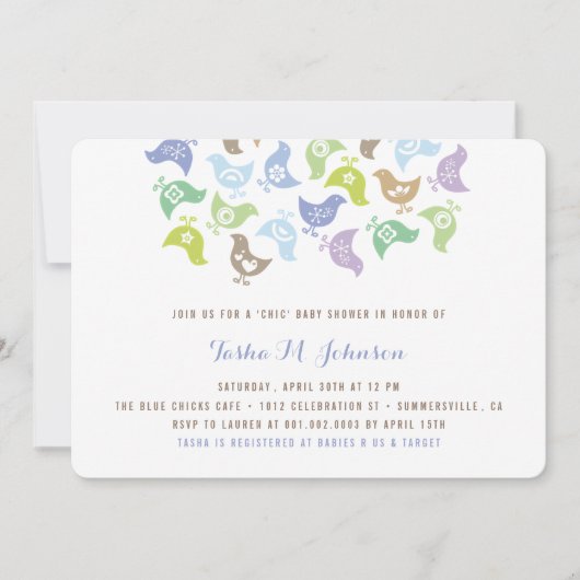 レトロチクズボーイベビーシャワーパーティの招待状 招待状 (正面)