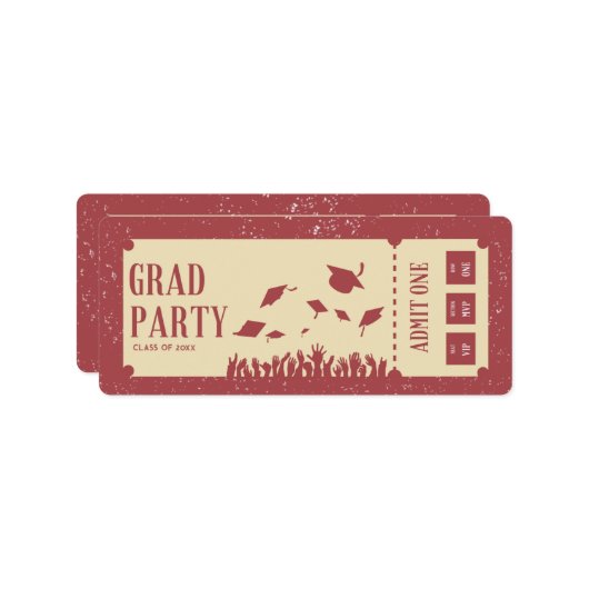 レトロチケット卒業党 招待状 (正面/裏面インサイチュ)