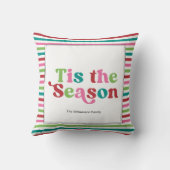 レトロチザシーズンブライトホリデークリスマス クッション (裏面)