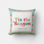 レトロチザシーズンブライトホリデークリスマス クッション (正面)