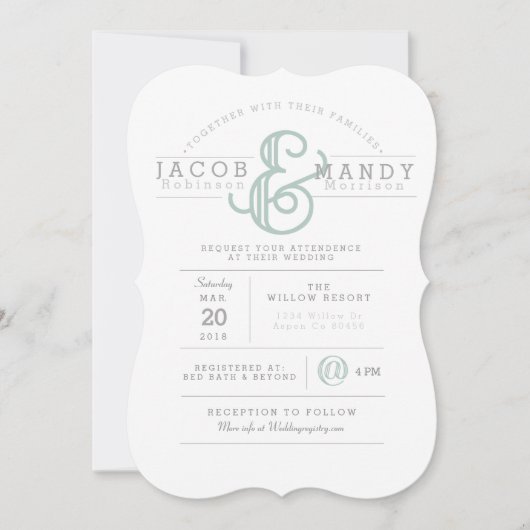 レトロチックなウェディング招待状 招待状 (正面)