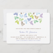 レトロチックな女の子の赤ちゃんシャワーパーティー招待状 招待状 (正面)