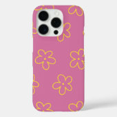 レトロチックな紫と黄色の花柄 Case-Mate iPhoneケース (裏面)