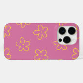 レトロチックな紫と黄色の花柄 Case-Mate iPhoneケース (裏面 (横))