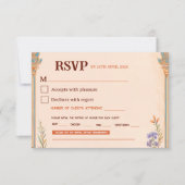 レトロチックな結婚式のRSVPカード 出欠カード (正面)