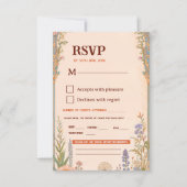 レトロチックな結婚式RSVPカード 出欠カード (正面)