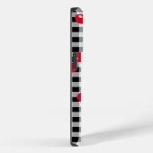 レトロチックな赤いチェリー&ブラック/ホワイトのギンガムタータン Case-Mate iPhoneケース (裏面 / 右)