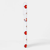 レトロチックな赤と白の花柄がおしゃれなスマホケース iPhoneケース (左側面)