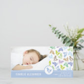 レトロチックス男の子の誕生発表フォトカード 案内状 (スタンド正面)