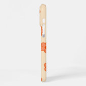 レトロチックピーチフローラルパターンお洒落春 iPhoneケース (左側面)