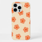 レトロチックピーチフローラルパターンお洒落春 iPhoneケース (裏面)