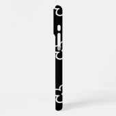 レトロチック 黒白 花柄 ホイッスル iPhoneケース (左側面)