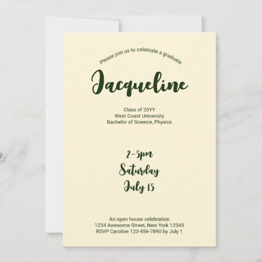 レトロチャオイタリアン卒業生2024ピンクアーチ写真 招待状 (裏面)