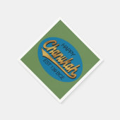 レトロチャンカ139 BCEブルーおもしろいNグリーンデザイン スタンダードカクテルナプキン (角)